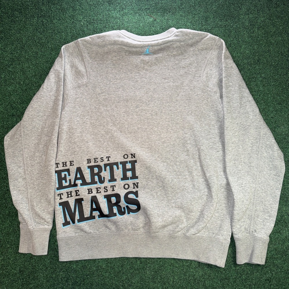 Vintage Nike Sweatshirt Mens L Grey Jordan Spike Lee Jumpman Best on Earth Mars - Picture 5 of 6